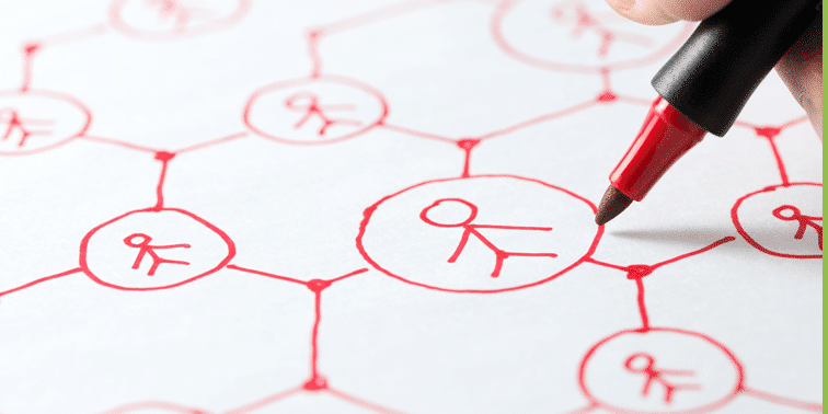 Stick men indicating link building for SEO