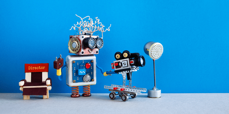 Robot creating video content for digital marketing